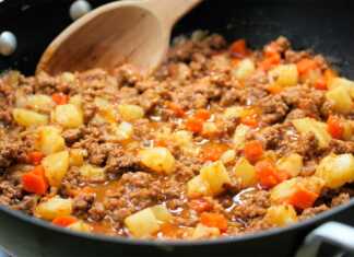 Πατάτες με κιμά στο τηγάνι