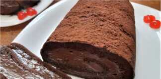 Ρολό κακάκου με κρέμα noutella