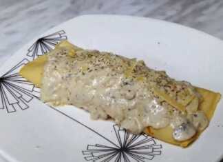 κρέπα κοτόπουλου με λευκή σάλτσα