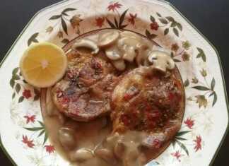 χοιρινές μπριζόλες με σάλτσα μανιτάρια
