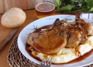 χοιρινες μπριζόλες μπυρας