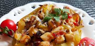 Γεμιστή ψητή Πατάτα με κοτόπουλο