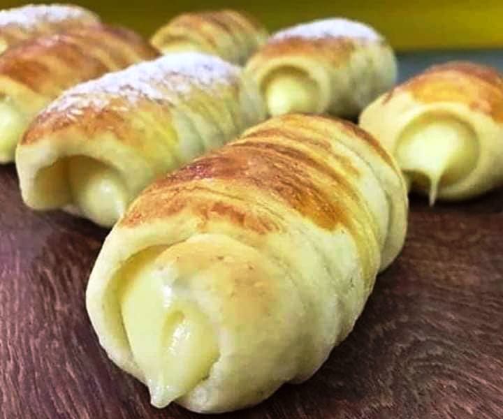 rolaSfoliatas Ρολάκια Σφολιάτας με μία πλούσια κρέμα