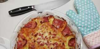 Πίτα με πατάτες, μπέικον και ζαμπόν