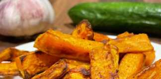 Γλυκοπατάτες με σκόρδο