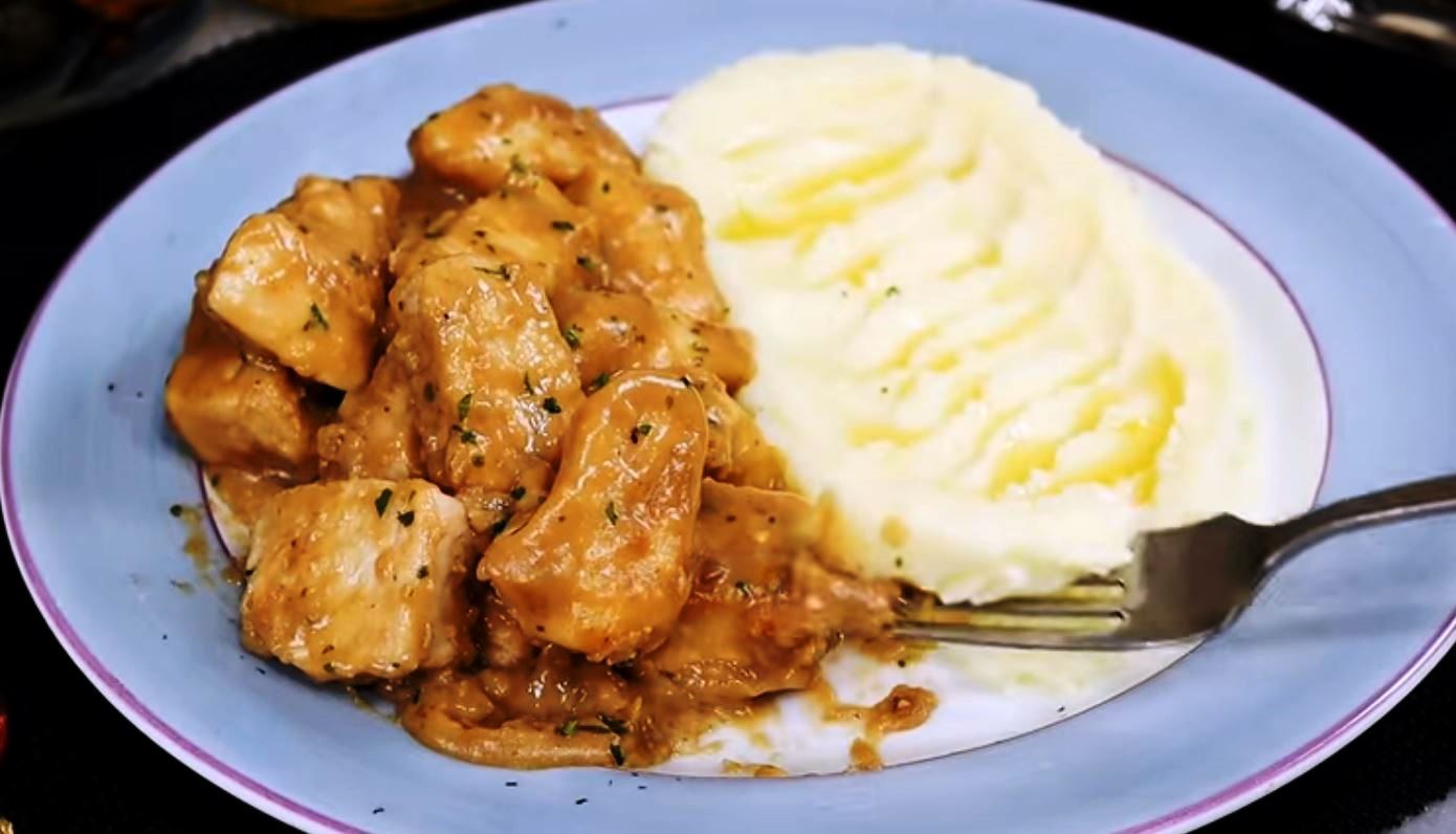 kotopoulmepoure Κοτόπουλο με Πουρέ χωρίς Κρέμα