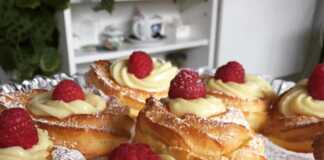 Ιταλικά πτι φουρ με κρέμα patissieri (Zepole)