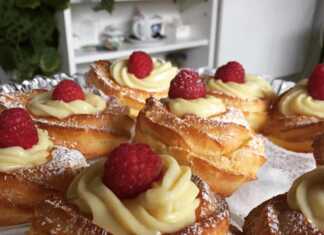 Ιταλικά πτι φουρ με κρέμα patissieri (Zepole)