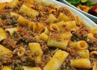 Ζυμαρικά με μοσχαρίσιο κιμά και τυρί τσένταρ