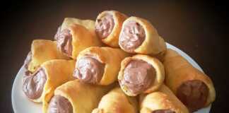 Κορνεδάκια με κρέμα σοκολάτα