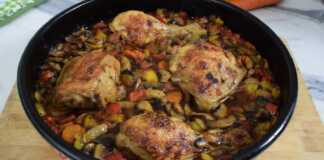 Κοτόπουλο στον φούρνο με μανιτάρια και λαχανικά