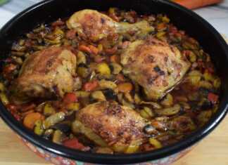 Κοτόπουλο στον φούρνο με μανιτάρια και λαχανικά