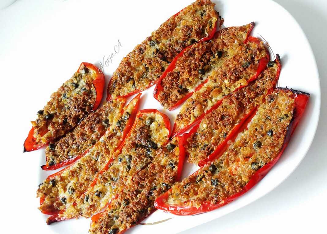 piperiesAntzoygies1 Γεμιστές Ψητές πιπεριές φούρνου...με αντζούγιες