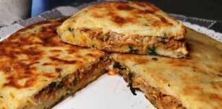 Τηγανίτα πατάτας γεμιστή με κιμά