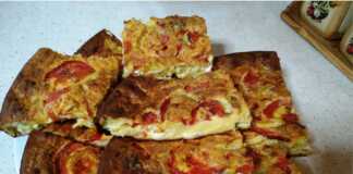 Tυρόπιτα με κουρκούτι,ντομάτα και πιπεριά