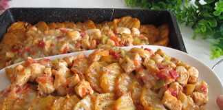 Πατάτες στο φούρνο με γέμιση κοτόπουλου