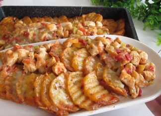 Πατάτες στο φούρνο με γέμιση κοτόπουλου