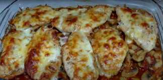 Κοτόπουλο Ογκρατεν με σάλτσα μανιταριών