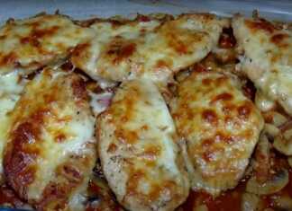 Κοτόπουλο Ογκρατεν με σάλτσα μανιταριών