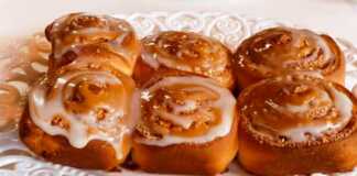 Ρολάκια Κανέλας με κρέμα σοκολάτας και καραμέλα