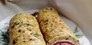 Ρολό κολοκυθιού με τυρί και μπέικον