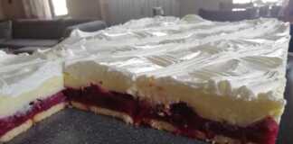 Τούρτα με κρέμα και κεράσια