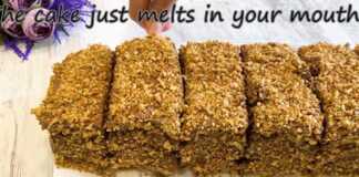 Κέικ με κρεμα κακάο και  ξηρούς καρπούς 