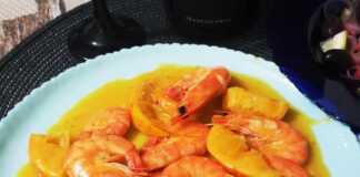 Γαρίδες με χυμό πορτοκάλι και μουστάρδα