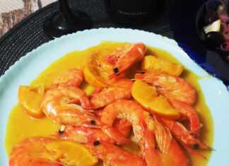 Γαρίδες με χυμό πορτοκάλι και μουστάρδα