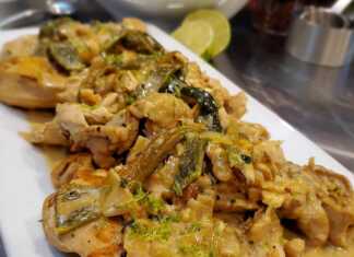 Kοτόπουλο με πιπεριές και κρέμα γάλακτος