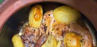 Γεμιστός Λαγός ή Κουνέλι με πατάτες στην γάστρα Γεμιστός Λαγός ή Κουνέλι με πατάτες στην γάστρα