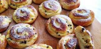 Μπριος ρολά με κρέμα και σοκολάτα Μπριος ρολά με κρέμα και σοκολάτα