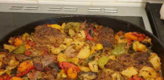 Μπριζόλες στο φούρνο με λαχανικά