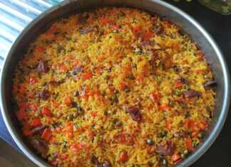 Γαλοπούλα με ρύζι λαχανικά και σαφράν