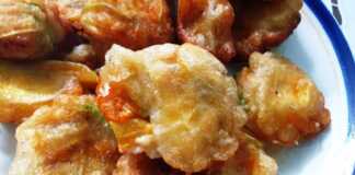 Κολοκυθοανθοί γεμιστοί με τυρί και σταφίδες