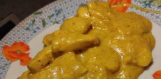 Κοτόπουλο με κρεμώδη σάλτσα κάρυ