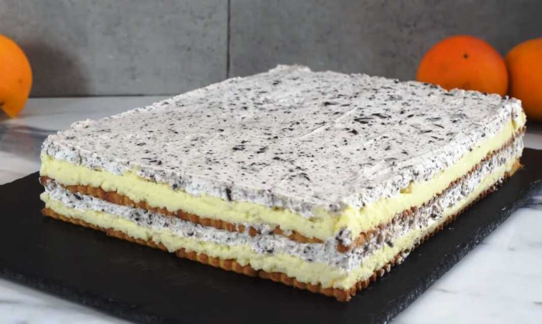 kremodesKeikSimigdali Κρεμώδες κέικ με σιμιγδάλι - χωρίς ψήσιμο - χωρίς αυγά