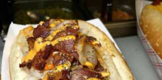 Χοτ ντογκ με μπέικον