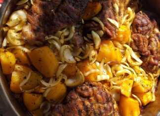 Μπριζόλες λαιμού με πατάτες και κρεμμύδι!