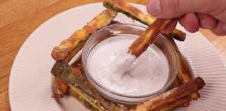 Τραγανά ψητά κολοκυθάκια με γιαούρτι και σκόρδο