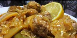 πράσα με κεφτεδάκια