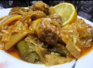 πράσα με κεφτεδάκια