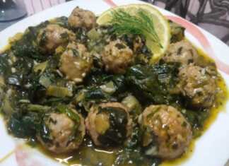 Σπανάκι με κεφτεδάκια λεμονατα!!!