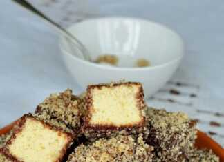 Κέικ Lamington με καρύδι