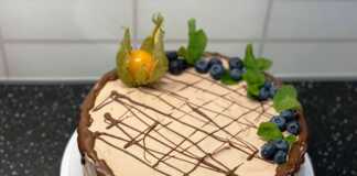 Κέικ με μπισκότα και κρεμα Φουντουκιού Κέικ με μπισκότα και κρεμα Φουντουκιού