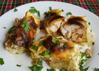 Σαρμαδάκια με φρέσκο ​​λάχανο και κοτόπουλο