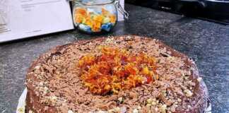 Κέικ καρύδι με κρέμα βουτύρου