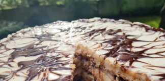 Κέικ με μπισκότα με Σοκολάτα και Μπανάνα