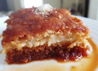 Εκμέκ Κανταΐφι με κρέμα και καραμέλα 