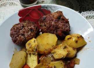 Τηγανητά κεφτεδάκια με πικαντικες πατάτες φούρνου